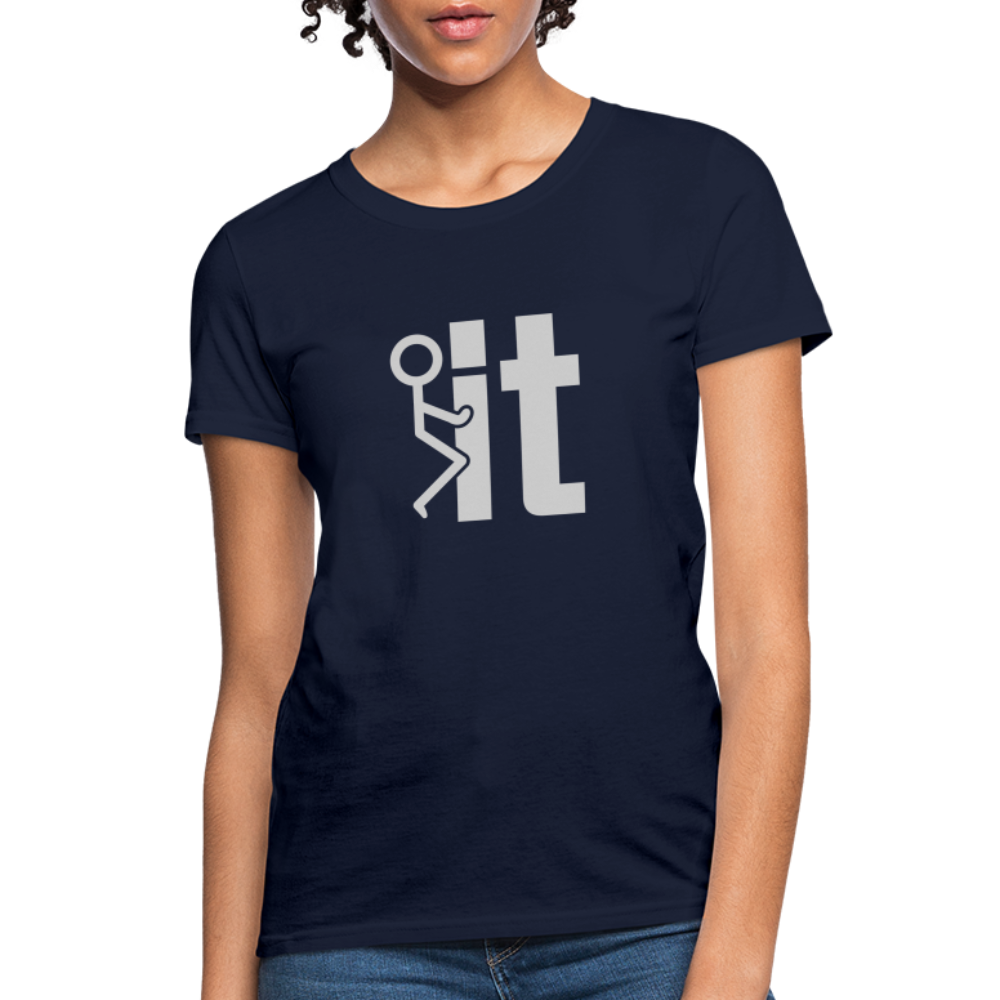 F it Women's T-Shirt (Funny & Carefree) - navy