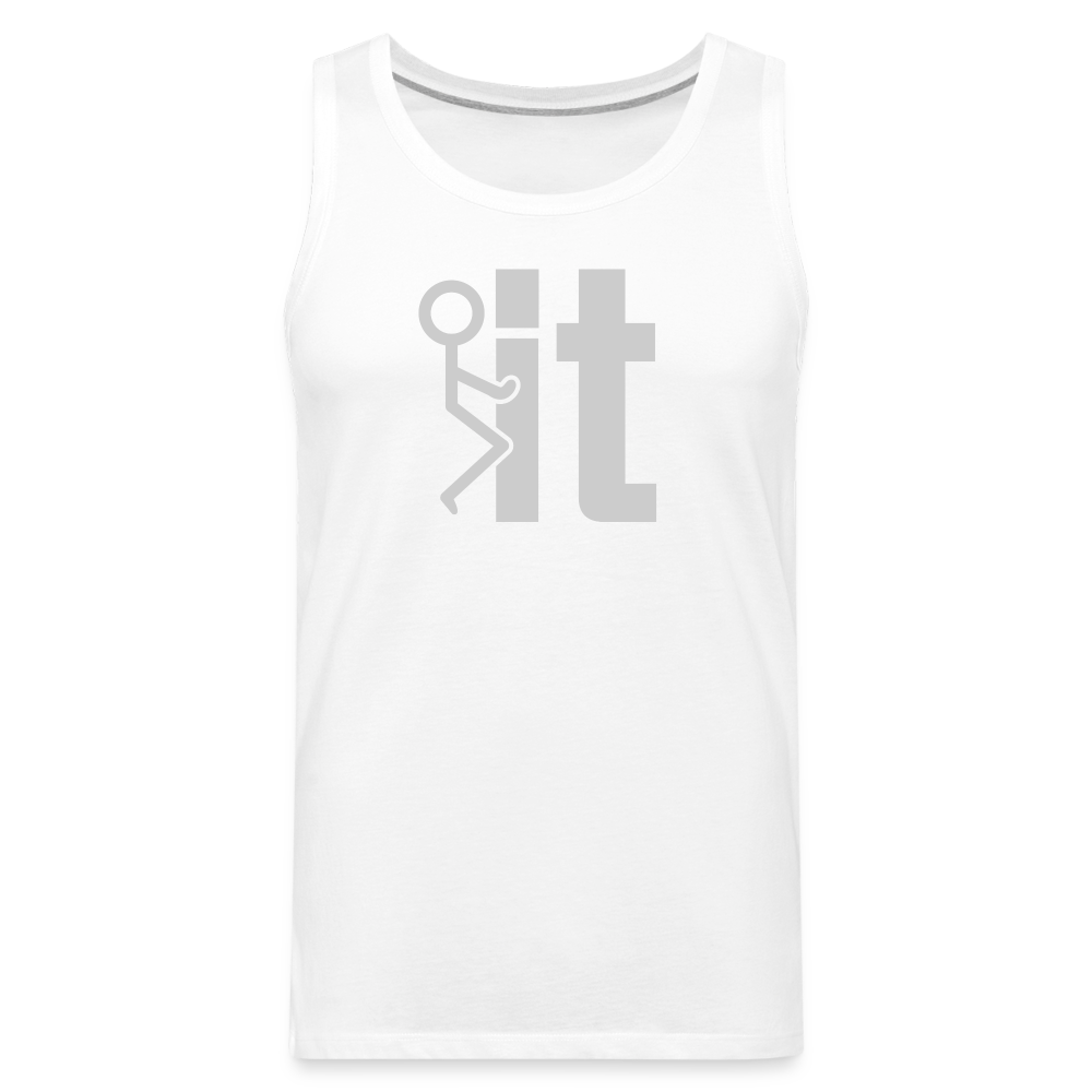 F it Men’s Premium Tank Top (Funny & Carefree) - white