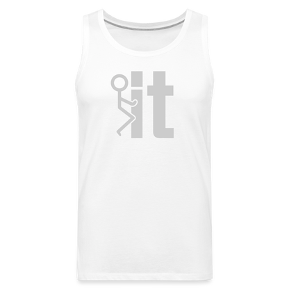 F it Men’s Premium Tank Top (Funny & Carefree) - white