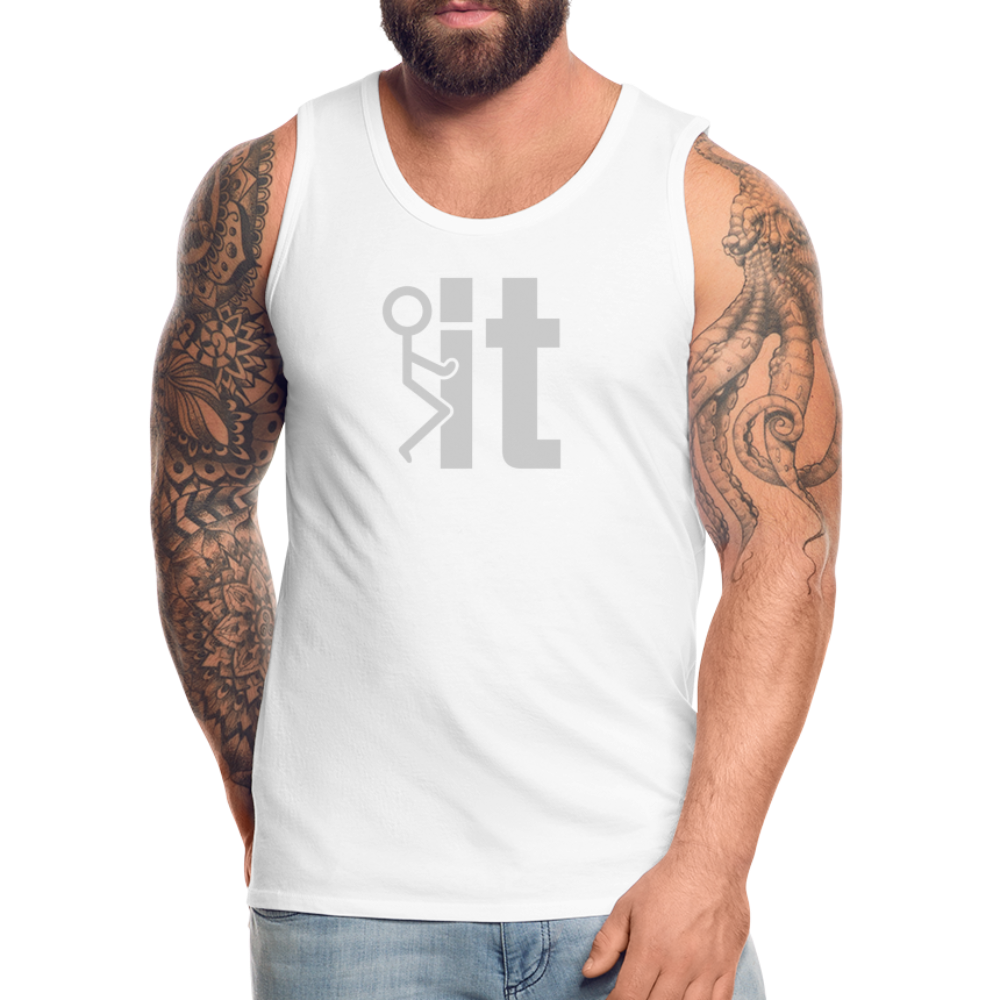 F it Men’s Premium Tank Top (Funny & Carefree) - white