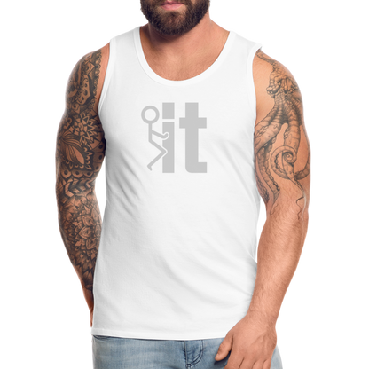 F it Men’s Premium Tank Top (Funny & Carefree) - white