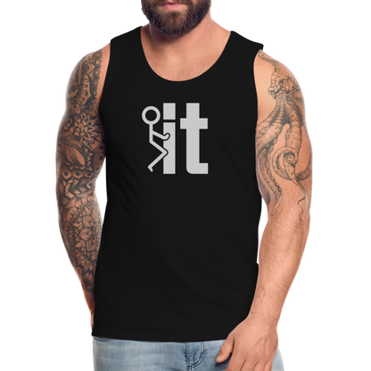 F it Men’s Premium Tank Top (Funny & Carefree) - black