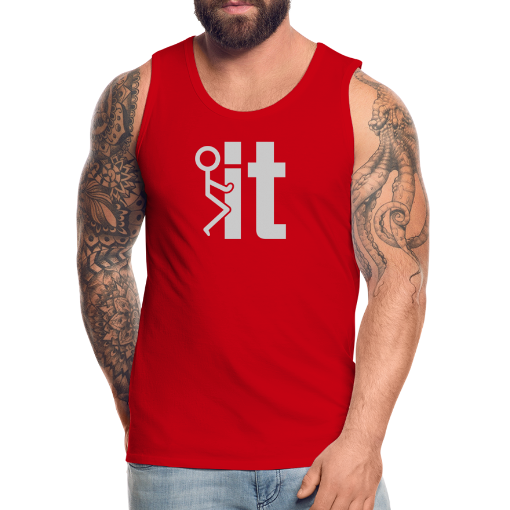 F it Men’s Premium Tank Top (Funny & Carefree) - red