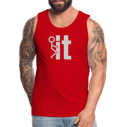 F it Men’s Premium Tank Top (Funny & Carefree) - red