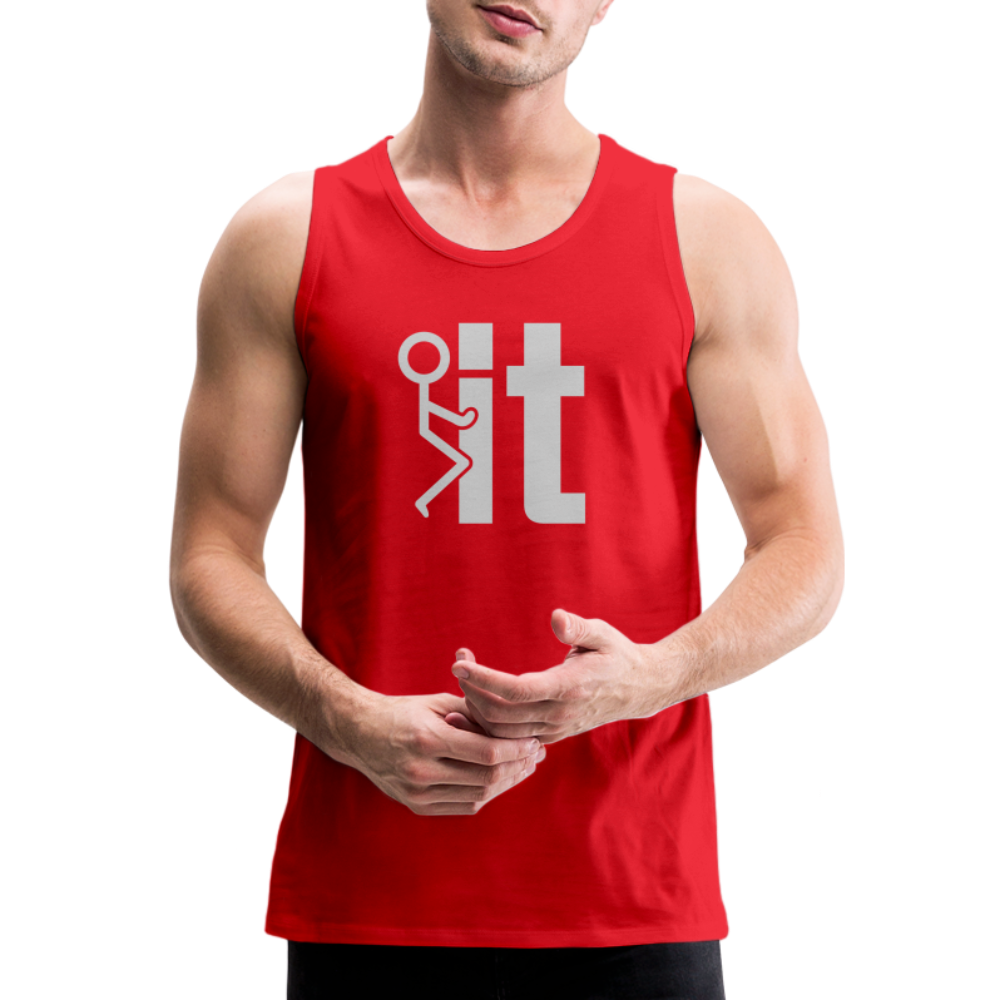 F it Men’s Premium Tank Top (Funny & Carefree) - red