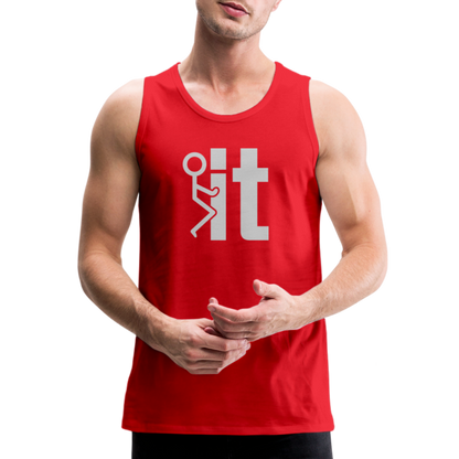 F it Men’s Premium Tank Top (Funny & Carefree) - red