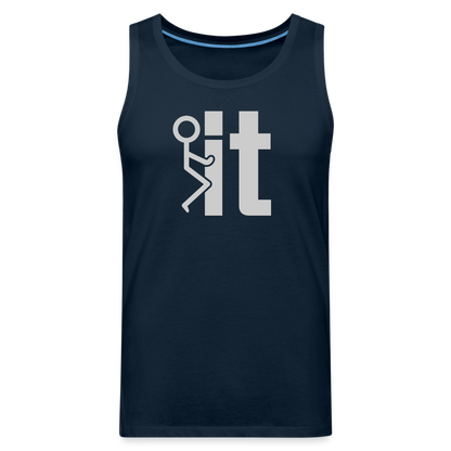 F it Men’s Premium Tank Top (Funny & Carefree) - deep navy