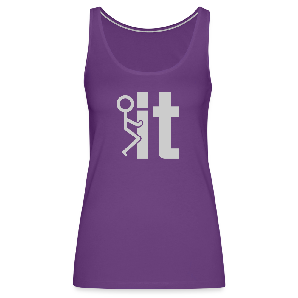 F it Women’s Premium Tank Top (Funny & Carefree) - purple