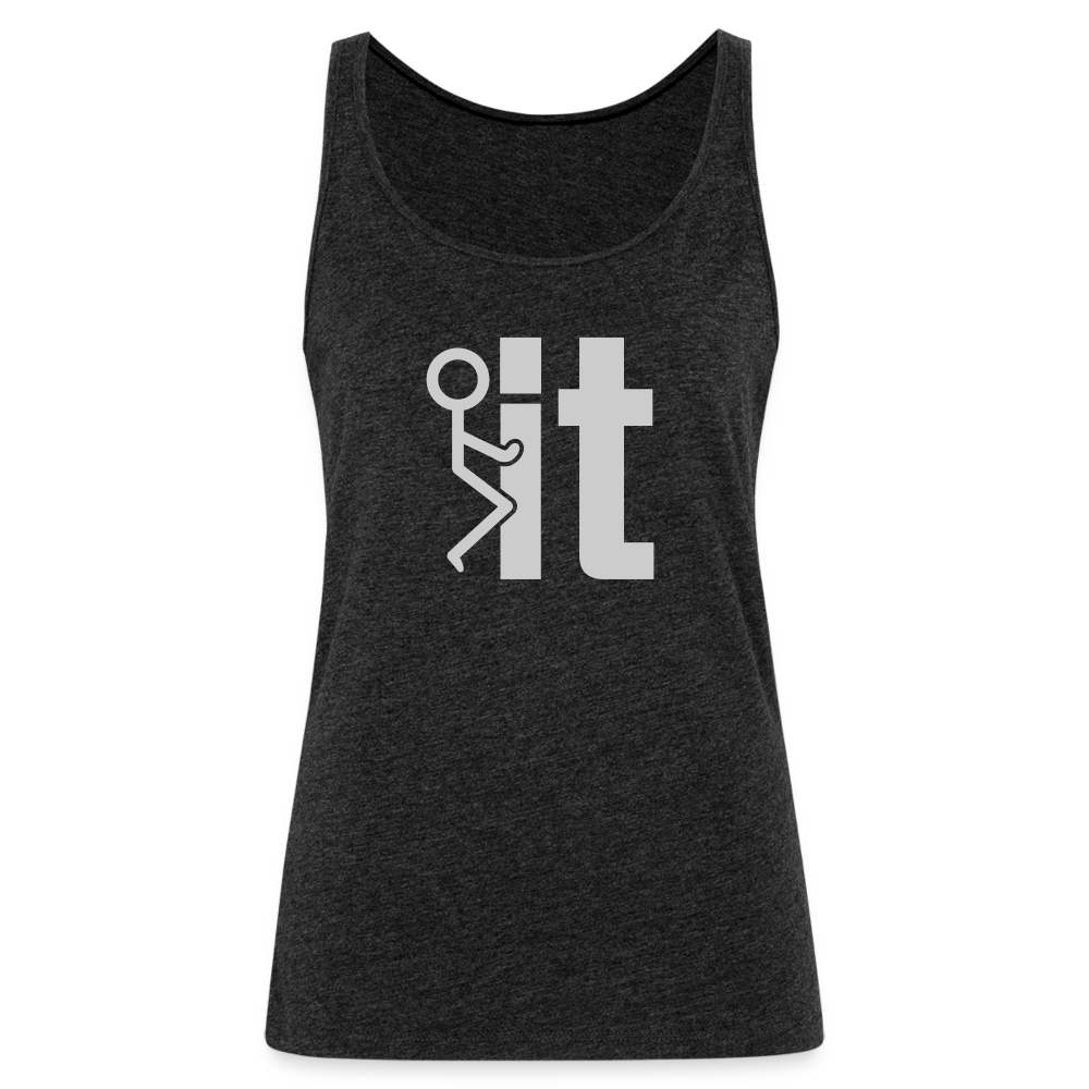 F it Women’s Premium Tank Top (Funny & Carefree) - charcoal grey