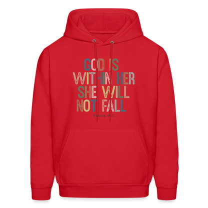 God Is Within Her She Will Not Fail (Psalms 46:5) Hoodie - red