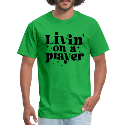 Livin on a Prayer T-Shirt - bright green