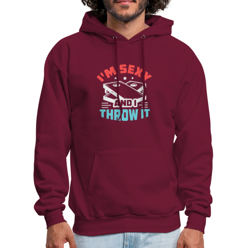 I'm Sexy and I Throw It (Cornhole Game) Hoodie - burgundy