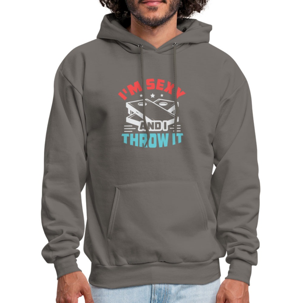 I'm Sexy and I Throw It (Cornhole Game) Hoodie - asphalt gray