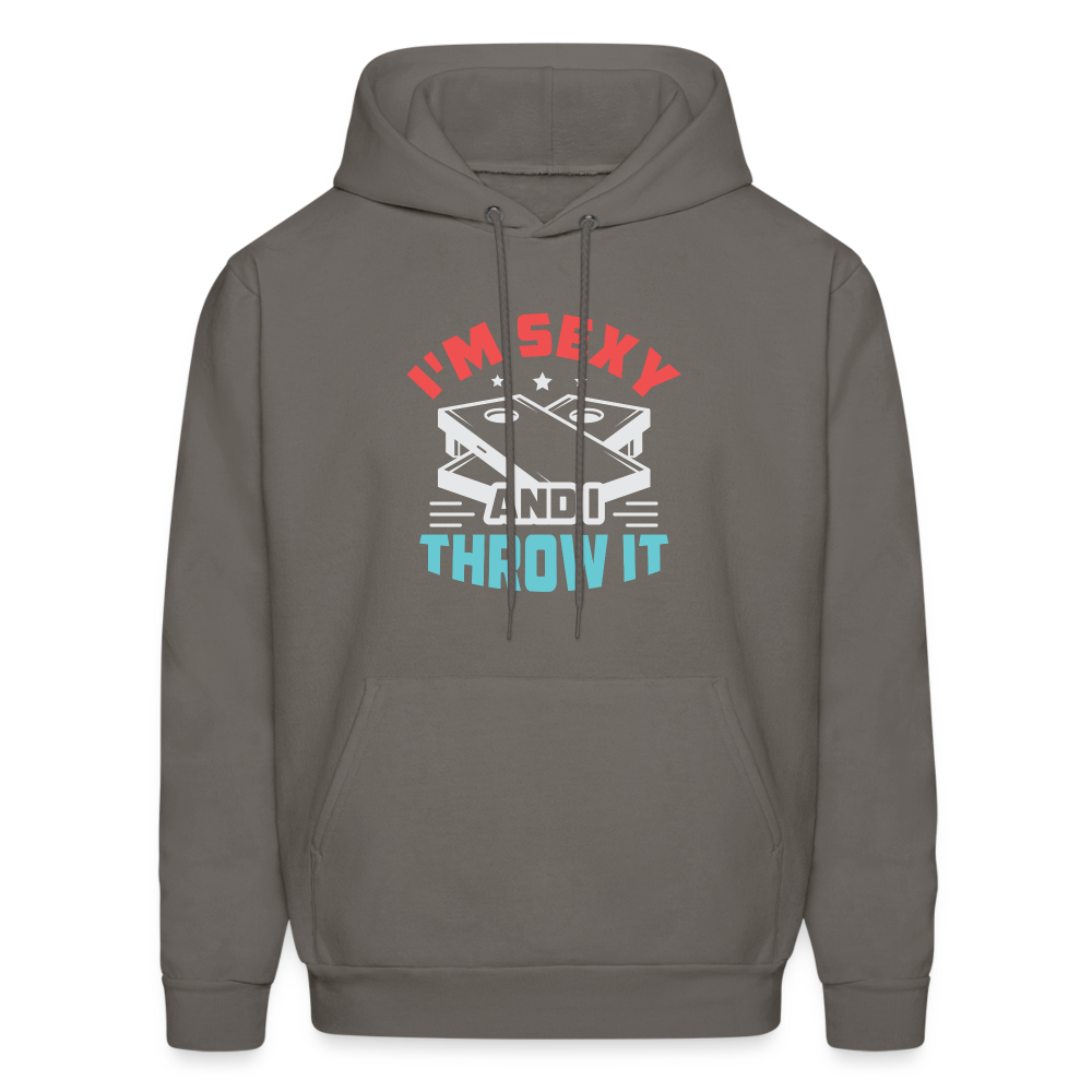 I'm Sexy and I Throw It (Cornhole Game) Hoodie - asphalt gray