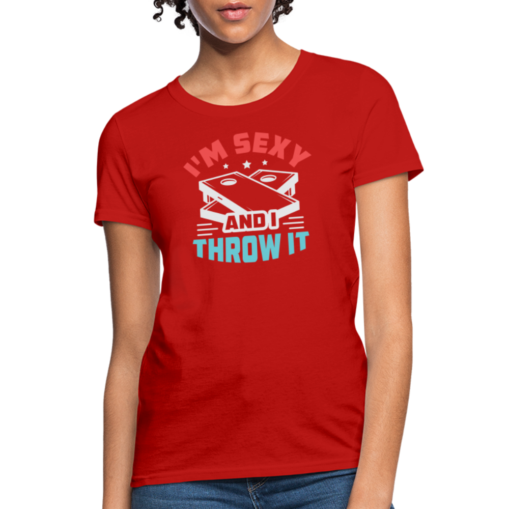 I'm Sexy and I Throw It (Cornhole Game) Women's T-Shirt - red