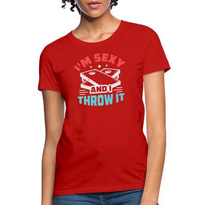 I'm Sexy and I Throw It (Cornhole Game) Women's T-Shirt - red