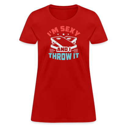 I'm Sexy and I Throw It (Cornhole Game) Women's T-Shirt - red