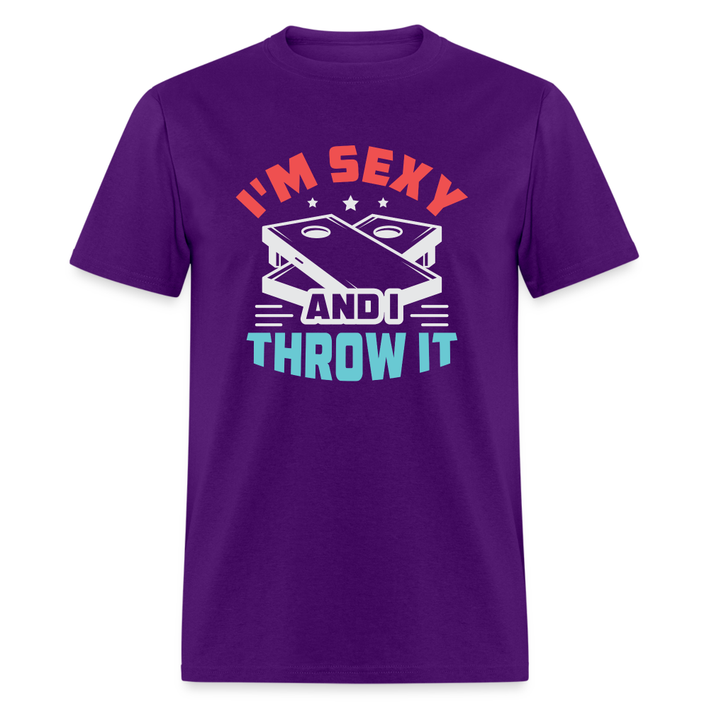 I'm Sexy and I Throw It (Cornhole Game) T-Shirt - purple