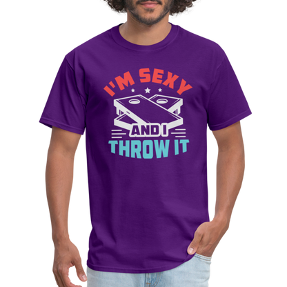 I'm Sexy and I Throw It (Cornhole Game) T-Shirt - purple