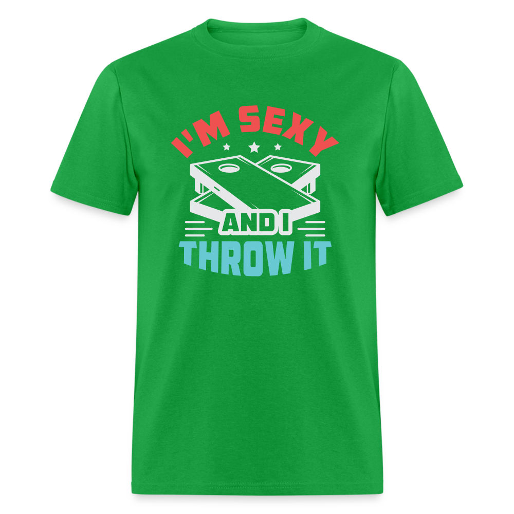 I'm Sexy and I Throw It (Cornhole Game) T-Shirt - bright green