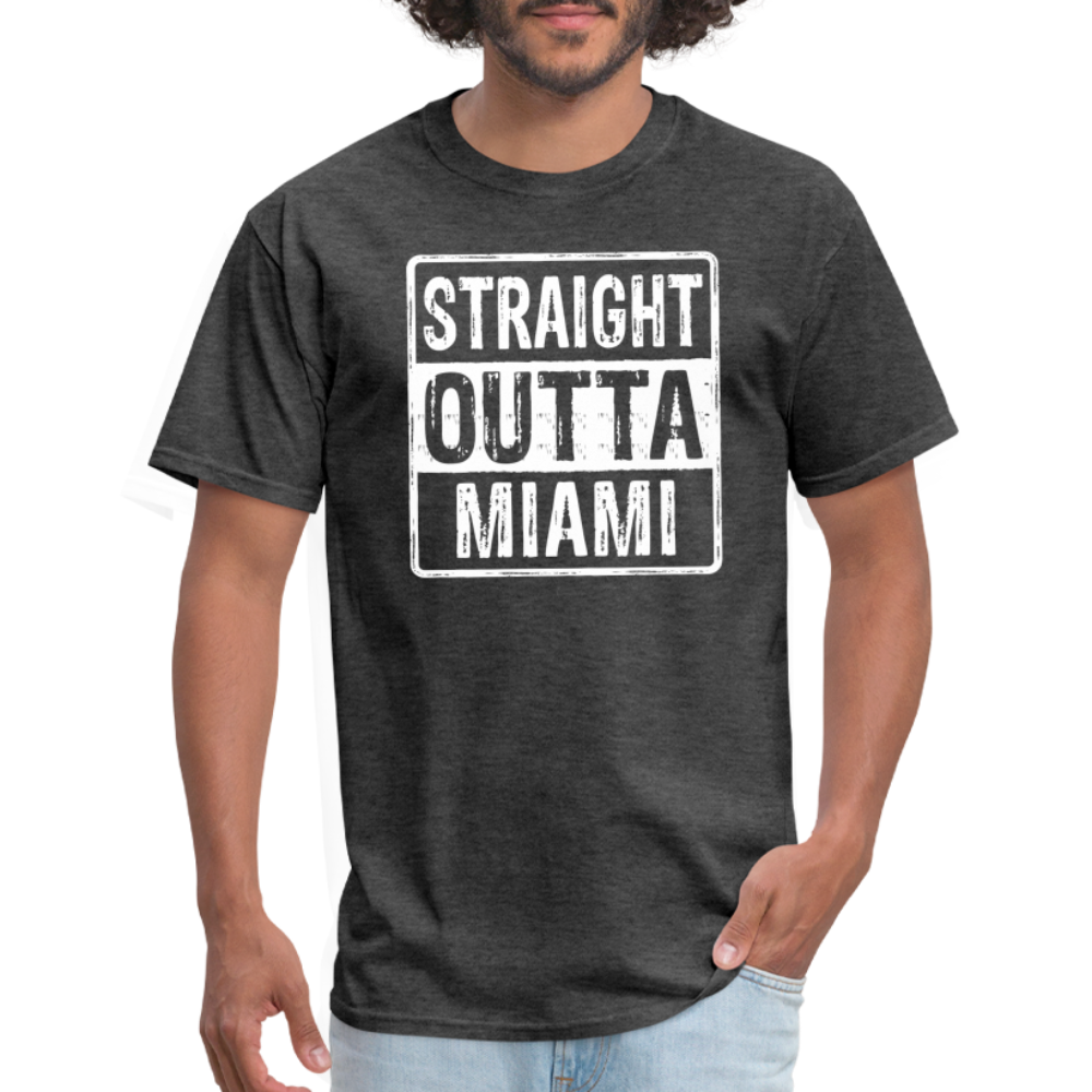 Straight Outta Miami T-Shirt (Florida) - heather black