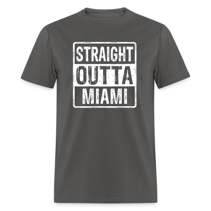 Straight Outta Miami T-Shirt (Florida) - charcoal