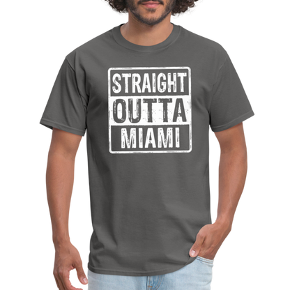 Straight Outta Miami T-Shirt (Florida) - charcoal