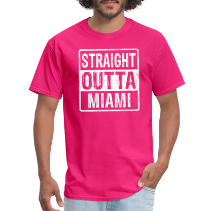 Straight Outta Miami T-Shirt (Florida) - fuchsia