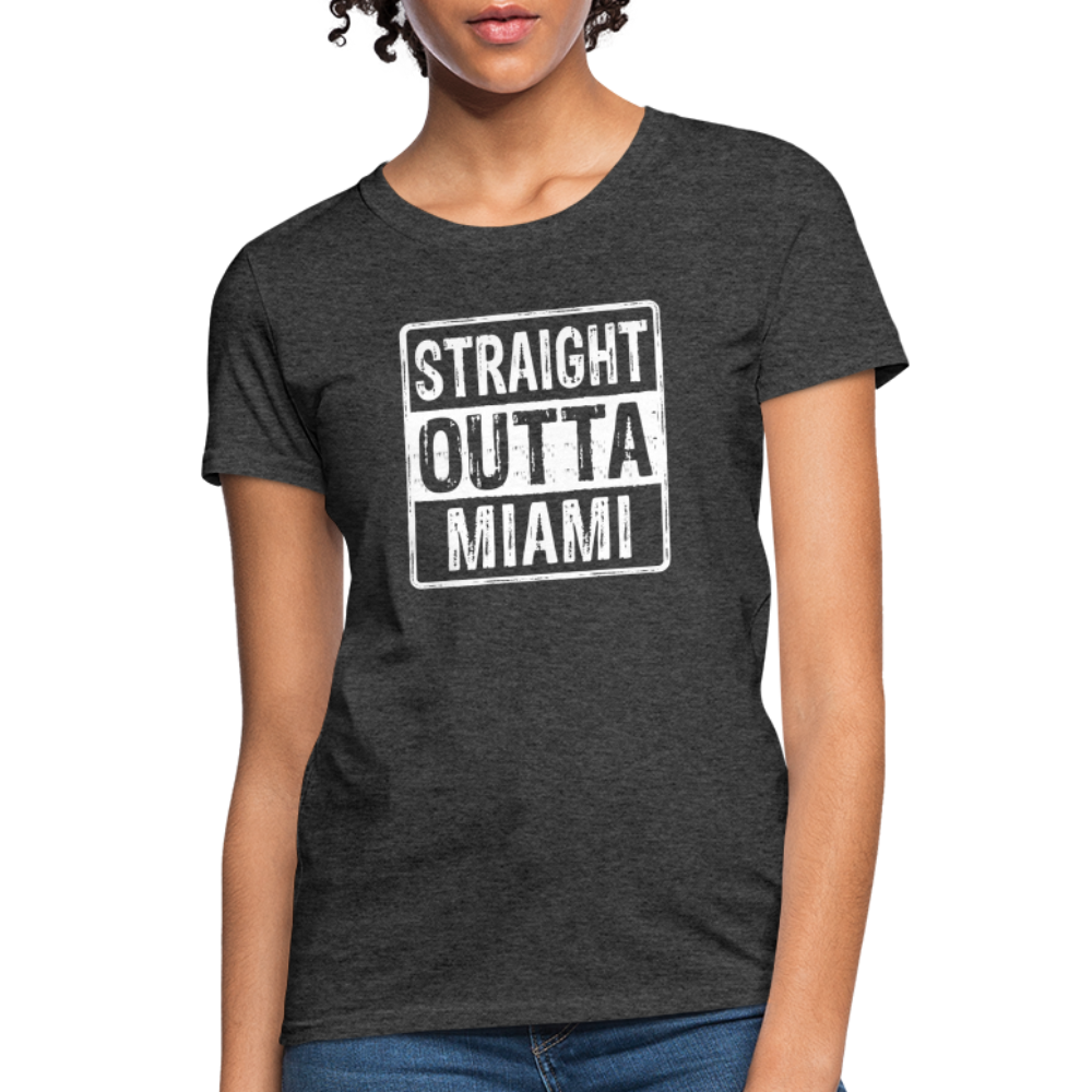 Straight Outta Miami Women's T-Shirt (Florida) - heather black