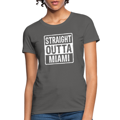 Straight Outta Miami Women's T-Shirt (Florida) - charcoal