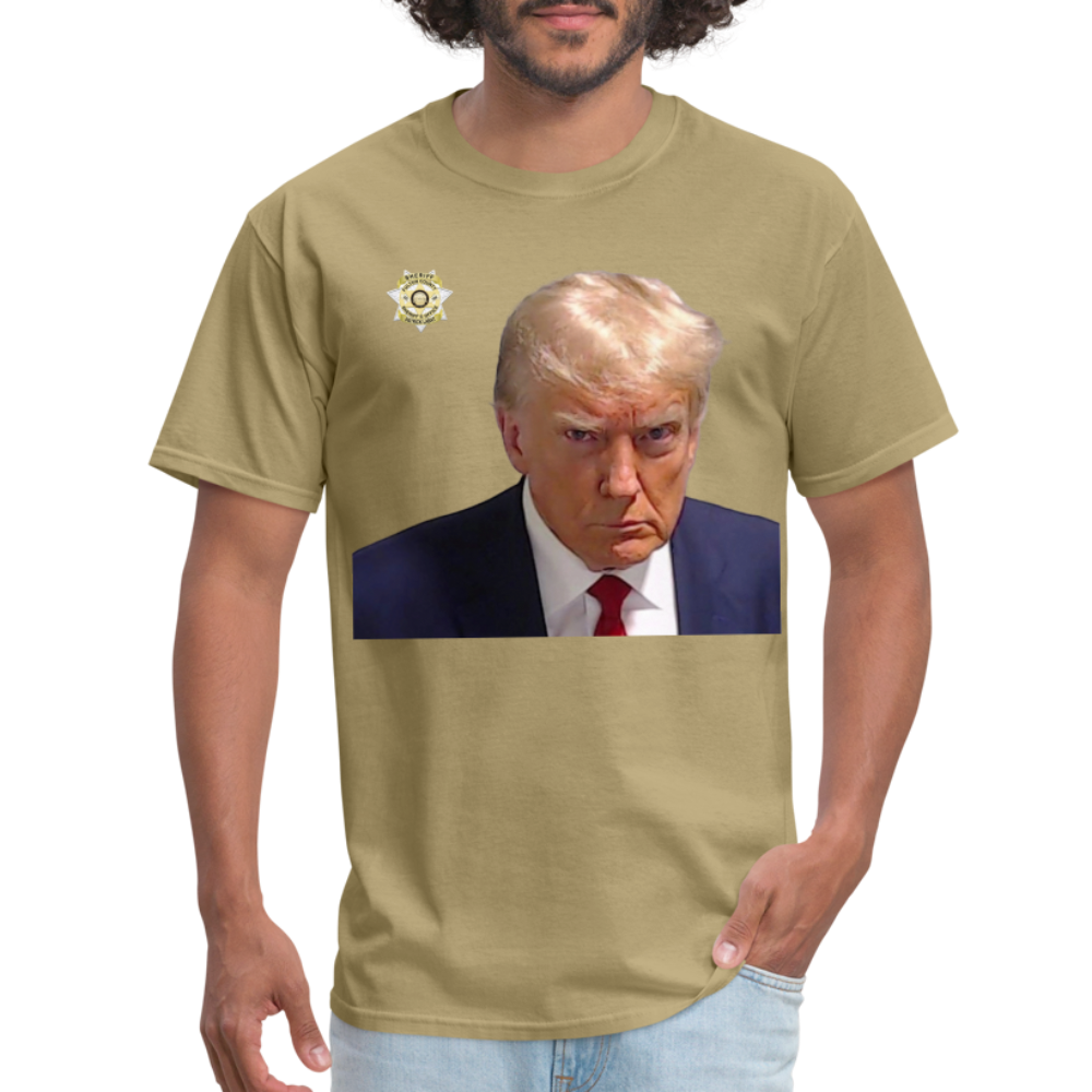 Trump Mugshot T-Shirt (Customizeable) - khaki