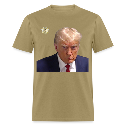 Trump Mugshot T-Shirt (Customizeable) - khaki