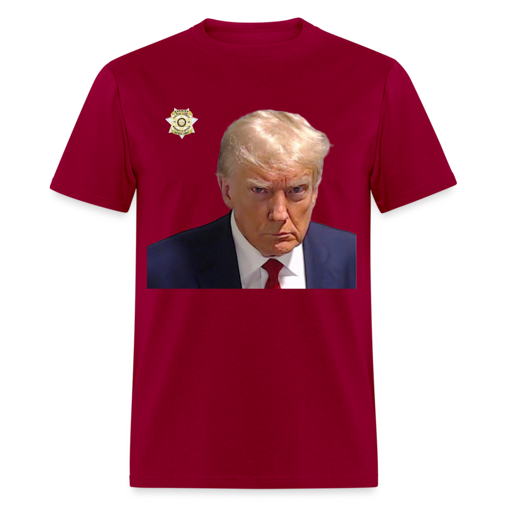 Trump Mugshot T-Shirt (Customizeable) - dark red