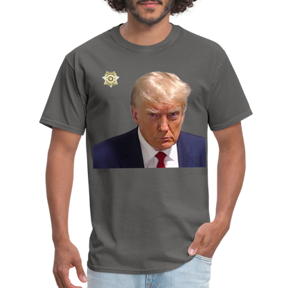 Trump Mugshot T-Shirt (Customizeable) - charcoal