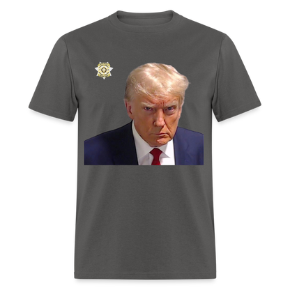 Trump Mugshot T-Shirt (Customizeable) - charcoal