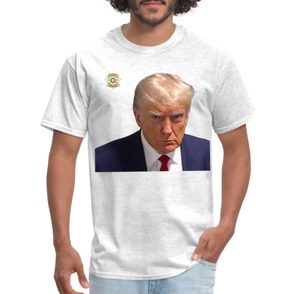 Trump Mugshot T-Shirt (Customizeable) - light heather gray