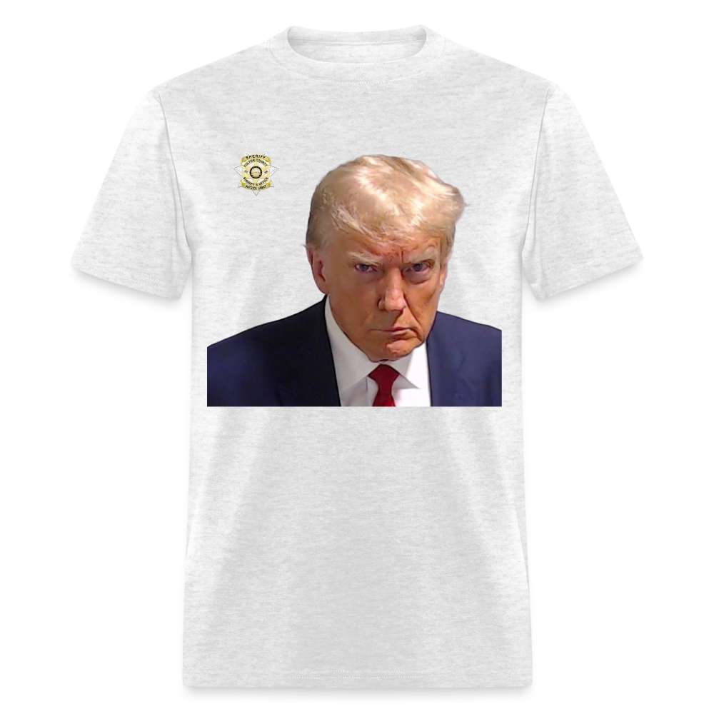 Trump Mugshot T-Shirt (Customizeable) - light heather gray