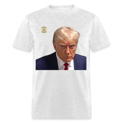 Trump Mugshot T-Shirt (Customizeable) - light heather gray