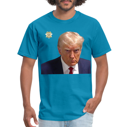 Trump Mugshot T-Shirt (Customizeable) - turquoise