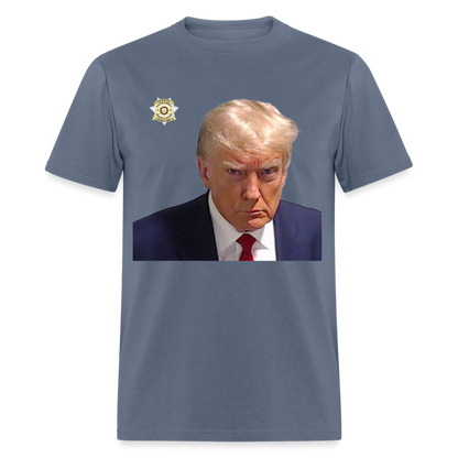 Trump Mugshot T-Shirt (Customizeable) - denim