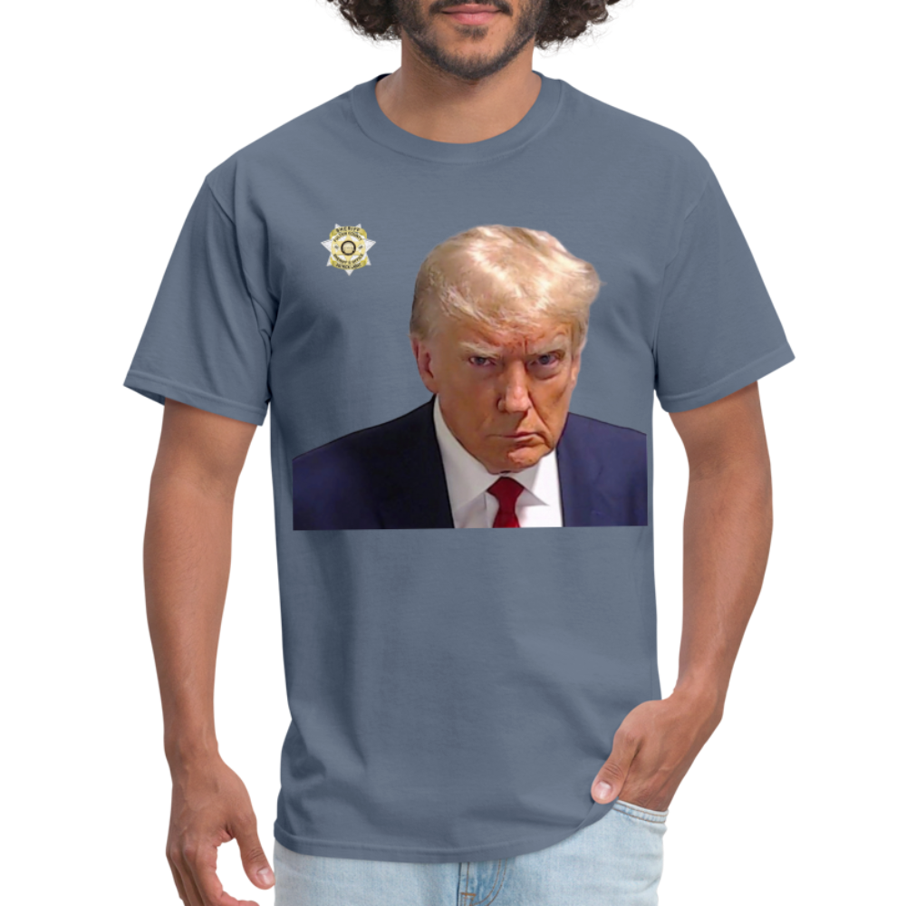 Trump Mugshot T-Shirt (Customizeable) - denim