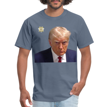 Trump Mugshot T-Shirt (Customizeable) - denim