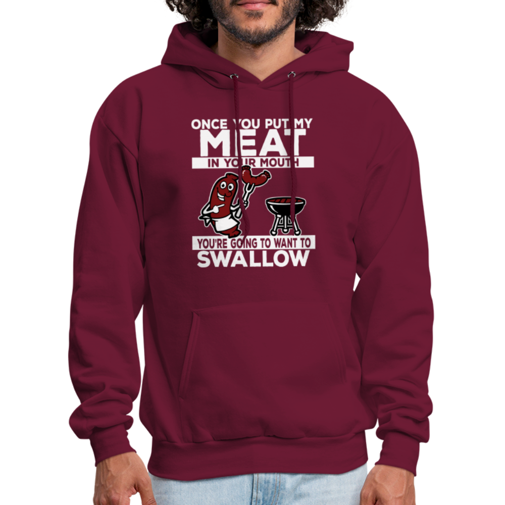 You're Going to Want to Swallow My Meat (BBQ Grilling Adult Humor) T-Shirt - burgundy