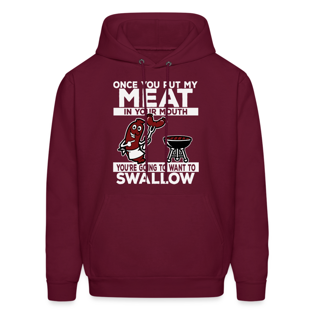 You're Going to Want to Swallow My Meat (BBQ Grilling Adult Humor) T-Shirt - burgundy