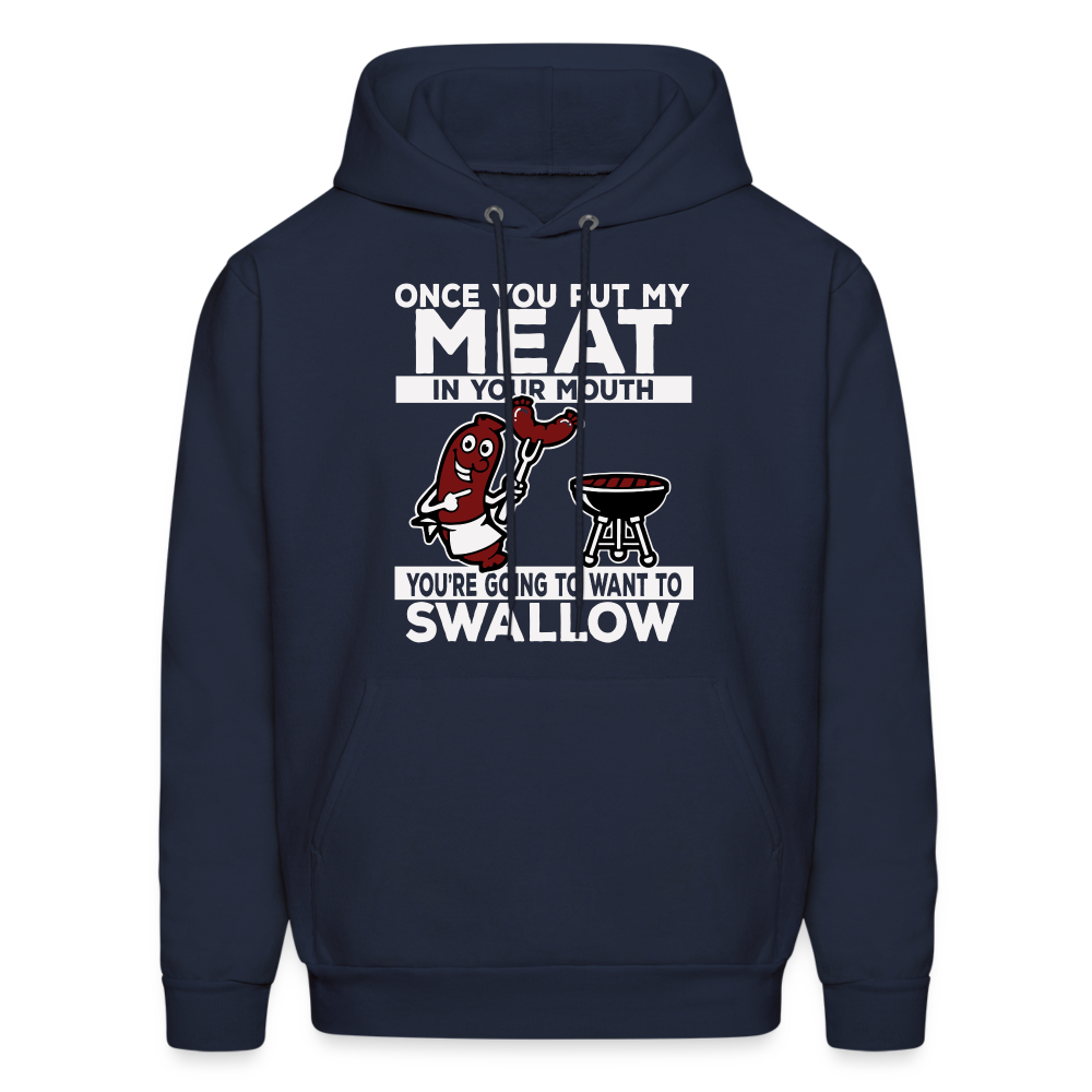You're Going to Want to Swallow My Meat (BBQ Grilling Adult Humor) T-Shirt - navy